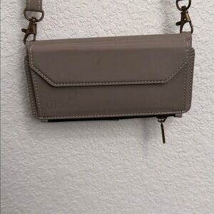 Strapurs Taupe Crossbody Wallet with Phone Case